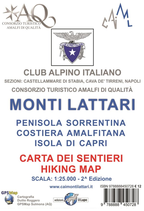 N° 18 ‐ CARTA MONTI LATTARI - PENISOLA SORRENTINA